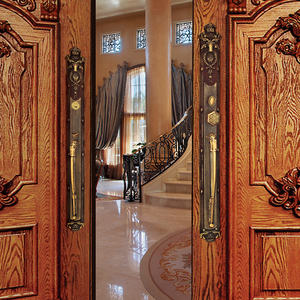 Fuxianglai Vintage Villa porta serratura impermeabile in rame esterno in rame porta maniglia cilindri per stile classico - Product Image 2