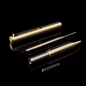 2025 espejo brillante acabado plateado fresco superficie curva onda París clásico alta calidad rosa dorado pistola Metal pluma con logotipo - Product Image 4