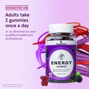 AegleWell, Etiqueta Privada, fortalece los huesos, bebida energética, gomitas, suplemento energético todo el día, gomitas, vitamina B12, gomitas energéticas de frutas - Product Image 3