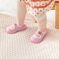 Nouveau mignon Double-bouche dessin animé conception respirant bébé marche chaussettes chaussures pour printemps doux semelles antidérapantes tricoté jetable