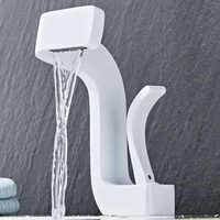 Robinet de lavabo monocommande moderne de haute qualité, finition chromée blanche, en laiton, avec mitigeur eau chaude/froide et cartouche céramique