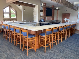 Sgabelli da Bar in Legno con <span class=keywords><strong>Seduta</strong></span> Imbottita in Pelle PU, Altezza Bancone, per Ristoranti, Caffè e Pub - Product Image 3