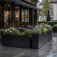Bac à plantes surélevé en acier résistant aux intempéries avec trous de drainage, écologique, gris, pour patio