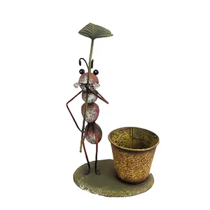 Pot de jardin en fer fabriqué en usine forme de fourmi jardinière en métal pour animaux décor de balcon de salon Pots en fer