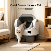 Bac à litière automatique autonettoyant à ouverture supérieure, bac à litière intelligent pour chat avec contrôle des odeurs, conception avec capteur de sécurité et sacs à déchets
