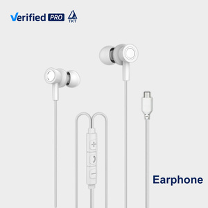 Écouteurs intra-auriculaires filaires USB-C TKT à son haute clarté avec embouts en PVC souple et télécommande intégrée pour la maison, le bureau et le gaming - Product Image 1