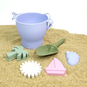 Soft Silicone Beach Toys For Children Beach Toys Set Kit Bucket Kids Summer Beach Toys Soft Silicone Set