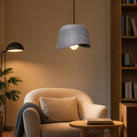 Lustre LED industriel pour plafond, en feutre PET, absorption acoustique, blanc chaud (3500K), corps rouge/gris, CRI 90, éclairage pour la maison et le bureau
