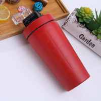 Bouteille shaker en acier inoxydable 304 de qualité alimentaire, 24 oz, isolée sous vide, étanche, avec boule de mélange pour poudre de protéines