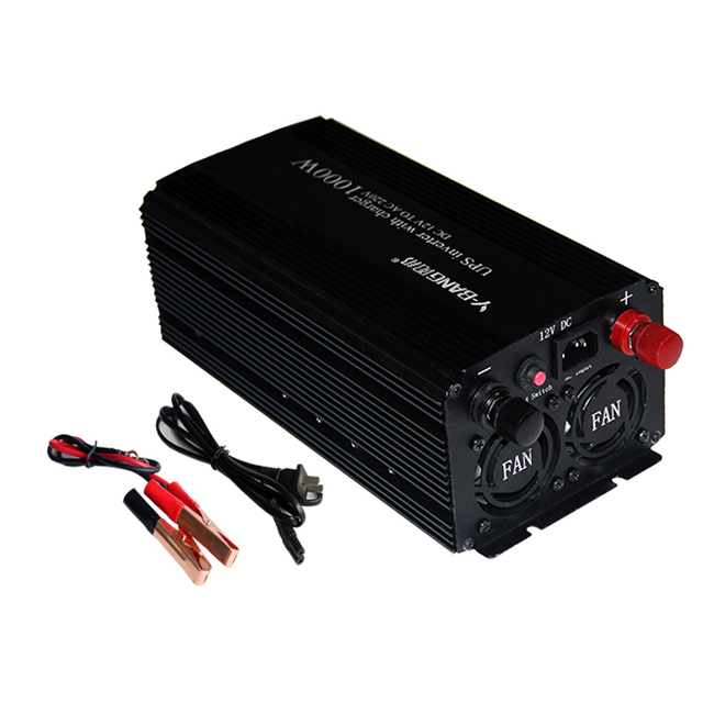 1000W 2000W UPS Pure Sine Wave Single Phase DC AC Grid Inverter Charger 12V/24V 110V/220V for Air Conditioner Motor Automotive