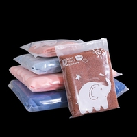Sac en plastique transparent personnalisé avec logo de sécurité imprimé et fermeture éclair pour vêtements, chaussures, chaussettes, fourrures, MOQ 10 pièces