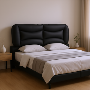 Cojín Tapizado para Cabecera Negro de 60 Pulgadas para Camas, Material de PVC - Product Image 2