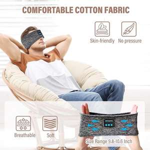 Bandeau de sommeil LED avec indicateur de batterie 200 mAh, élastique, lavable, masque <span class=keywords><strong>pour</strong></span> les yeux musical, bandeau de sport sans fil, casque de sommeil - Product Image 5