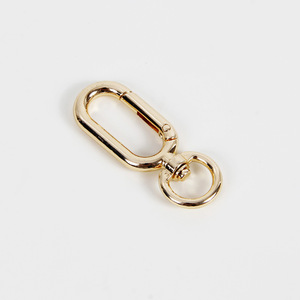Anneau pivotant ovale à ressort en <span class=keywords><strong>alliage</strong></span> de zinc, fermoir rotatif avec petit anneau pour sangle de sac, porte-clés, matériel de bricolage - Product Image 4