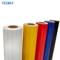 Lámina Reflectante Amarilla de Grado Ingeniería Autoadhesiva YEEMAX, Resistente a Desgarros, Imprimible con Inyección de Tinta, para Uso en Exteriores, Seguridad