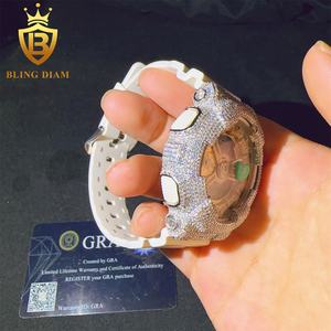 GMA-S110 ювелирные изделия в стиле хип-хоп из стерлингового серебра 925 GRA Сертифицированный обледенитель VVS Miossanite чехол для часов с бриллиантами - Product Image 5