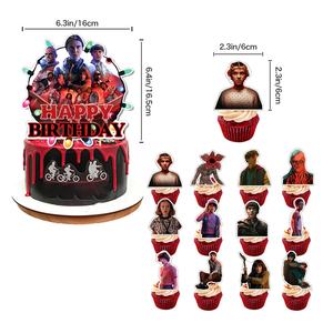 مجموعة أدوات مائدة جديدة لحفلات أعياد الميلاد بثيم المسلسل الأمريكي 'سترينجرز ثينغ'، تشمل لافتات وديكورات - Product Image 5