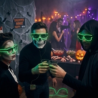 Gafas de Sol LED Recargables por USB con Logotipo Personalizado para Halloween, Navidad, Año Nuevo, Eventos, Festivales de Música, Gafas con Luz de Neón