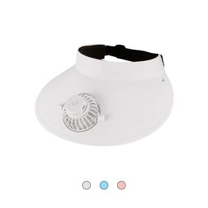 Gorra Visera Refrescante al por Mayor con Logotipo Personalizado, Visera de Verano Portátil Blanca con Ventilador para Mujer - Product Image 1