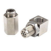 Adaptateur de capteur d'oxygène en acier inoxydable à 90 degrés pour convertisseur catalytique, adaptateur de sonde O2 sans filtre, vente en gros
