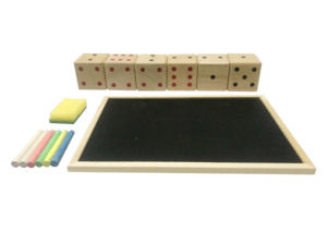 Bộ bảng điểm xúc xắc + bảng đen bằng gỗ | Bộ ghi điểm trò chơi trên bàn - Product Image 6