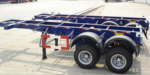Prix usine Semi-remorque plateau squelette 2 essieux 20 pieds avec verrous de conteneur - Product Image 2