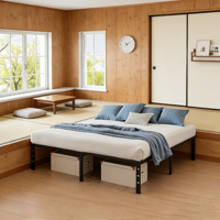 2026 Neues Modell Modernes Klappbett - Kompakte Größe für Schlafzimmer und Mietwohnungen - Metallbett mit Anpassbaren Abmessungen