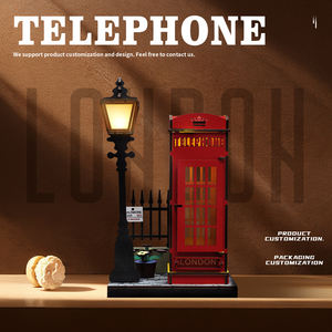 ตู้โทรศัพท์ถนนลอนดอน ตัวต่อไม้ 3 มิติ พร้อมไฟ-แบบจำลองตัวต่อไม้ 3 มิติที่สมจริงสำหรับนักสะสม ใช้เพื่อการศึกษาแบบ DIY - Product Image 2