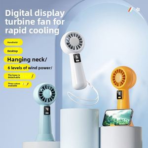 Ventilador de Escritorio Mini Turbo Silencioso Portátil 2026 con Carga USB, Pantalla Digital, para Colgar en el Cuello, de ABS, con Logotipo Personalizado - Product Image 2
