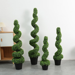 Árbol Artificial en Espiral de Boj de Seda para Decoración Interior, Arreglo Paisajístico para Escenarios Comerciales, Hojas Duraderas de Alta Simulación - Product Image 3