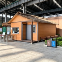 Cabane modulaire portable durable en forme de A avec toit en chaume, maison préfabriquée pour zone touristique rurale