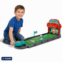 Jeu de football de table pour enfants, ensemble de tir au but avec 2 ballons, lanceur à pression, tableau de scores, terrain de football miniature pliable, ensembles cadeaux