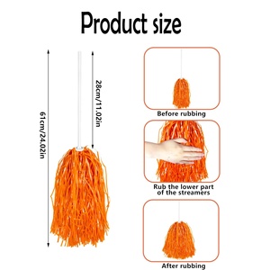 Atacado Rosa Cheerleading <span class=keywords><strong>Pom</strong></span> Poms Cheerleader Esquadrão Pompons para Jogos de Dança Team Spirit Cheer Rooter Poms - Product Image 3