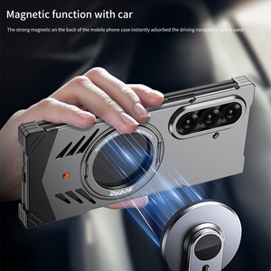 Custom Aluminum Alloy Frameless Magnetic <b>Phone</b> Case for Samsung Z Fold 8 Ultra Z Fold 7 With 360° <b>Ring</b> Stand Shockproof Cover - Product Image 4