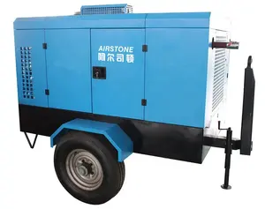 185 CFM 120Psi zone II Portable Mobile Diesel Screw Air Compressor For Construction Site Drilling