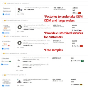 Misuratore di gas con guarnizione a manomissione misuratore elettrico sigilli di sicurezza etichette di sicurezza sigilli misuratore di piombo