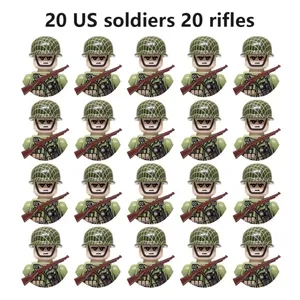 20 pièces/ensemble Soldats militaires de la Seconde Guerre mondiale, blocs de construction, figurines d'action, URSS, États-Unis, Royaume-Uni, France, Japon, Canada, Italie, Chine, unisexe - Product Image 5