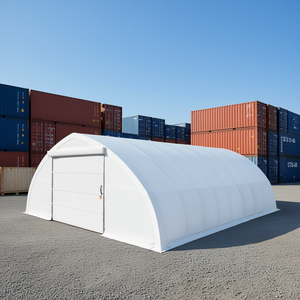 Abri de stockage TMG 30 x 40 avec plafond en pente, portes à ouverture automatique, pour équipement de chargement, avec bâche en PE, non assemblé - Product Image 2