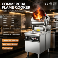Cuisinière commerciale en acier inoxydable à gaz et électrique, machine à pétrir et à étaler la pâte automatique à 360 degrés, 5000-10000W pour restaurant et snack