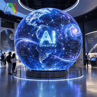 Écran LED sphérique extérieur AI Display P6 P8 P10, écran sphérique étanche, haute luminosité pour les places publiques, médias numériques