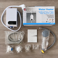 Chauffe-eau électrique instantané sans réservoir 5500W 220V, élément chauffant en acier inoxydable, ensemble de douche intérieur complet pour la maison