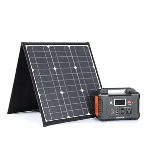 Centrale électrique portable avec AC DC USB, générateur solaire de voyage essentiel avec ensemble complet de panneaux, 200W