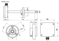 RS485 4-20mA 0-5V 0-10V Type de conduit de canalisation Capteur de volume d'air et de vitesse d'air Transmetteur de vitesse d'air de flux d'air