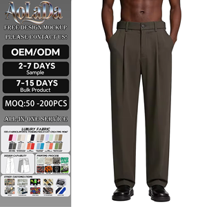 Fabrieksoutlet Simpele Op Maat Gemaakte Outdoor Klassieke Hoge Taille Effen Kleur Casual Broeken Comfortabele Rechte Broeken voor Heren - Product Image 1