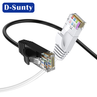 Cable de red UTP Delgado Ethernet Cat6A 0,5-30M 32AWG OD 2,8mm cobre desnudo RJ45 8P8C ROSH chaqueta de PVC 5M LAN Patch Cord blanco negro