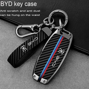 เคสกุญแจรถคาร์บอนไฟเบอร์โลหะสำหรับ BYD Tang EV Han EV Yuan PLUS ATTO 3 Song Plus Pro MAX DMI MAX qin อุปกรณ์ตกแต่งรถยนต์ - Product Image 5