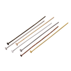 Accessoires de bijouterie, épingles à tête plate en métal de 15 mm à 60 mm pour la fabrication de boucles d'oreilles, alliage plaqué argent et or, épingles en T - Product Image 3