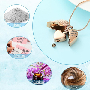 Joyería de cremación para cenizas Corazón Urna Collar Colgantes Cenizas para Mujeres Hombres Recuerdo familiar Memorial Hueso Ceniza Colgante - Product Image 4