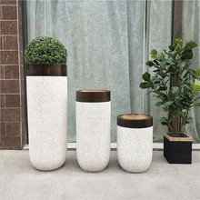 Luxe grand arbre trous planteur fleur vase pots sol moderne vaste jardinière art décoration créative résine grands pots de fleurs décor - Product Image 6