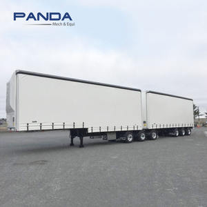 Remolques de Doble Eje para Camiones de Acero, Remolques de Plataforma con Cortina Lateral Super Link, en Venta, Semirremolque de 3 Ejes, 40-50T - Product Image 2